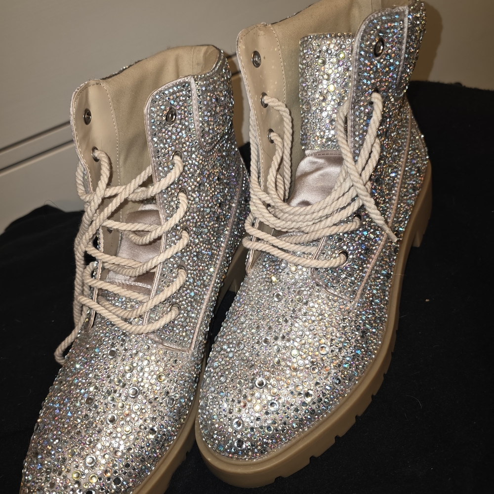 Betsey Johnson Glittering Lace-Up Boots